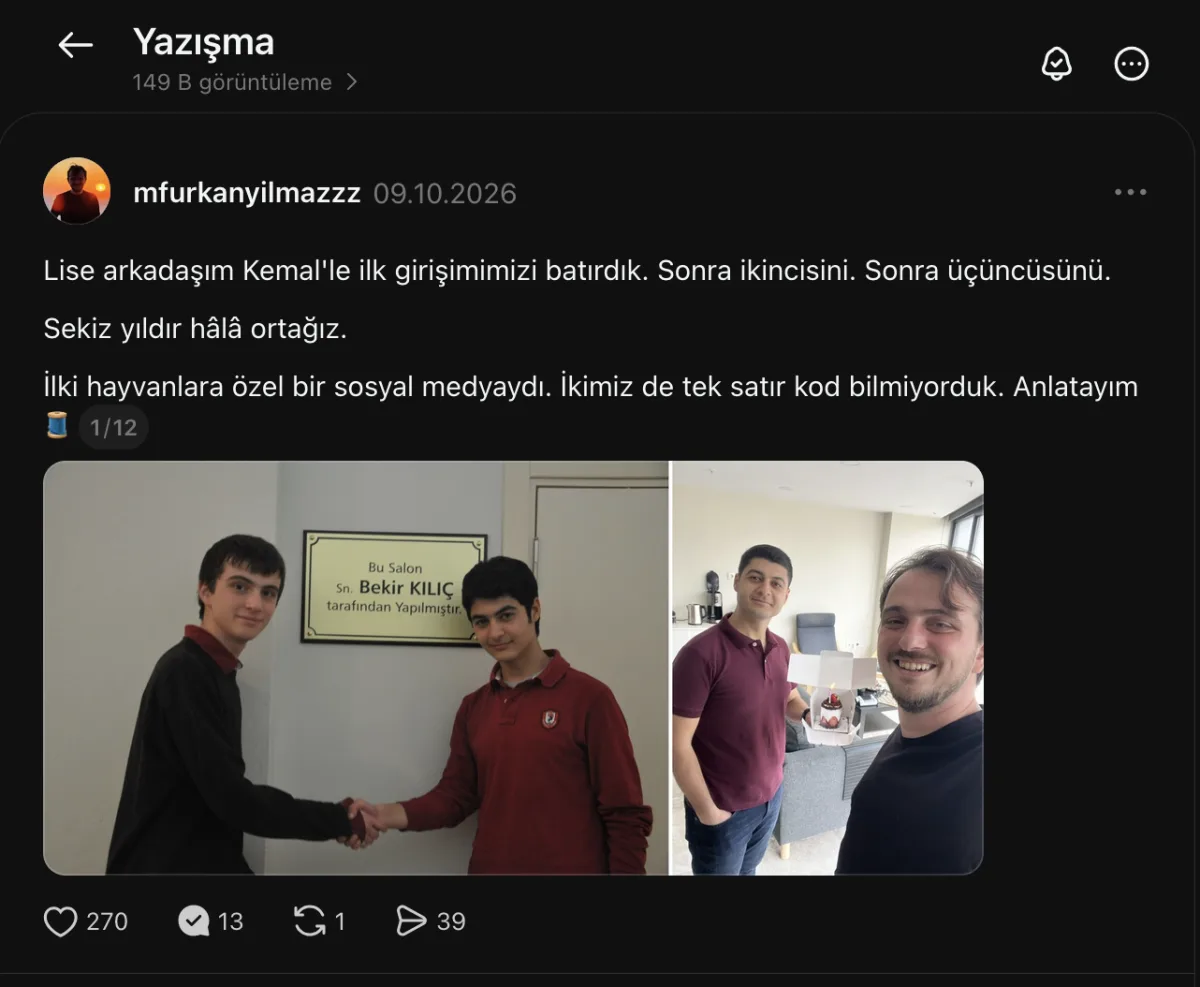 Threads'te Ortaksız büyüyemezsin, 149 bin görüntülenme