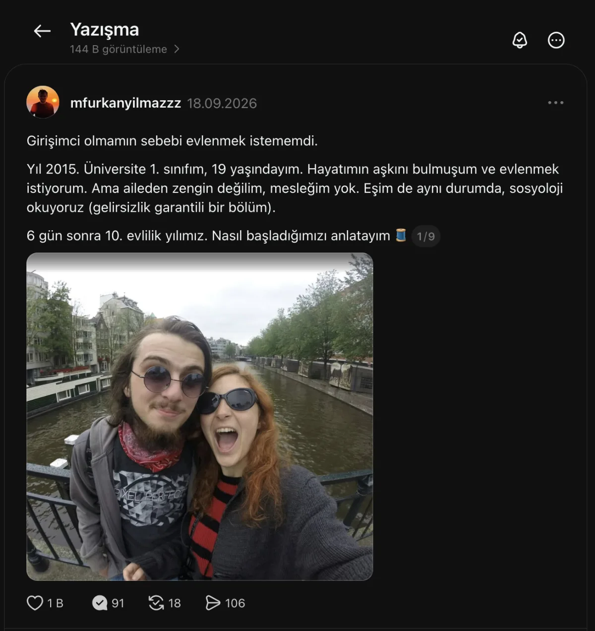 Threads'te Girişimci olmamın sebebi evlenmek istememdi, 144 bin görüntülenme